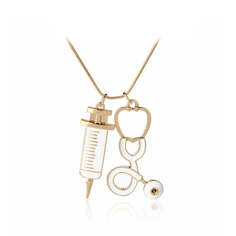 Trendy Stethoscope Necklace Snake Chain Needle Metal Pendant Necklaces For Women Nurses Fashion Jewelry
Trendy Stethoscope Necklace Snake Chain Needle Metal Pendant Necklaces For Women Nurses Fashion Jewelry