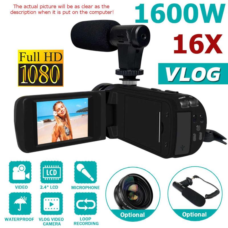 1080P Video Camera Camcorder Digital Vlogging Camera Recorder 24MP 2.4 inch LCD 18X Digital Zoom Recordor With Microphone
1080P Video Camera Camcorder Digital Vlogging Camera Recorder 24MP 2.4 inch LCD 18X Digital Zoom Recordor With Microphone