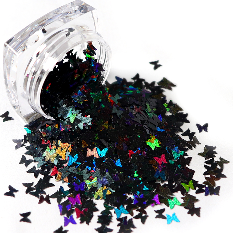 Nail Glitter 4 Boxes/Set Holographic Butterfly 3D Gold Laser Sequins Spangles Nails Art Decoration Polish Manicure Accessories