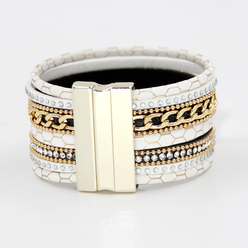 Women Jewelry Bracelet Fashion multi-layer Leather Chain Rhinestone Black White Pattern Magnet Clasp Bangles Bracelets
Women Jewelry Bracelet Fashion multi-layer Leather Chain Rhinestone Black White Pattern Magnet Clasp Bangles Bracelets