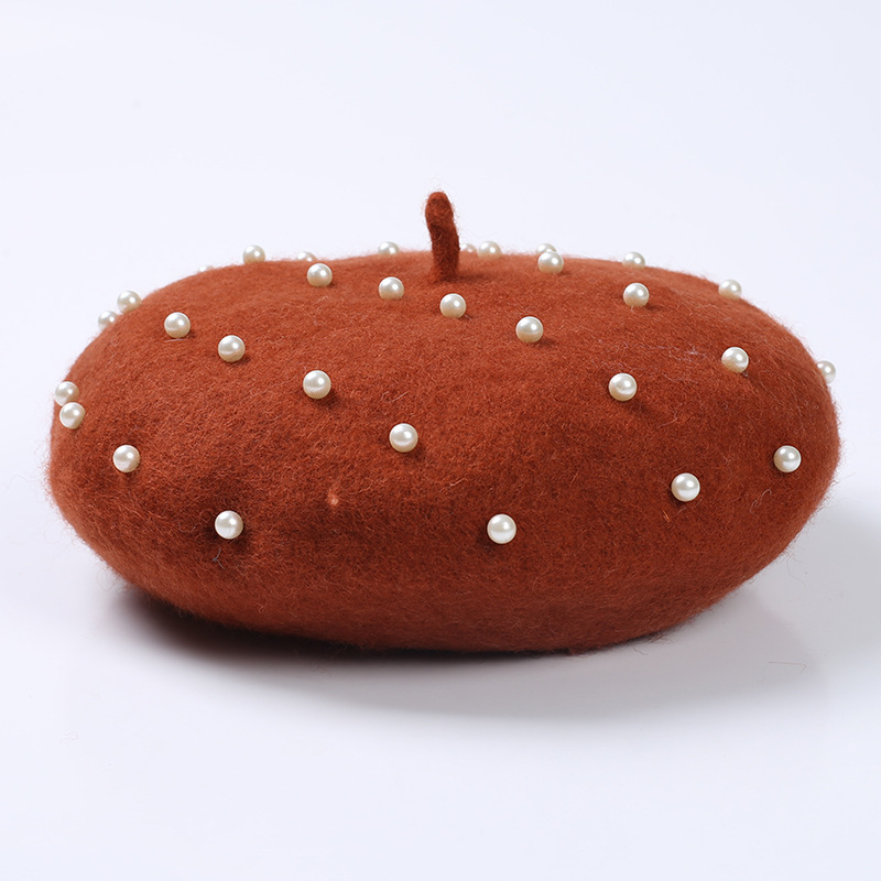 Beret hat women wool solid color beret pearl retro hat retro plain warm elegant ladies winter, 05
Beret hat women wool solid color beret pearl retro hat retro plain warm elegant ladies winter, 05