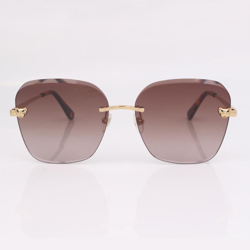 Square rimless women sunglasses with leopard head brown lens fashion eye wear women
Square rimless women sunglasses with leopard head brown lens fashion eye wear women