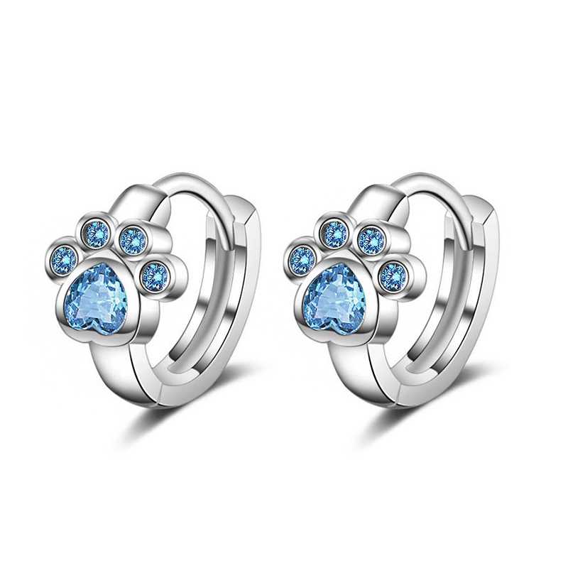Lovely Dog footprints Blue Zirconia Small Hoop Earrings Silver Plated Loop Huggie Earrings Fashion Party Jewelry Gifts for Women
Lovely Dog footprints Blue Zirconia Small Hoop Earrings Silver Plated Loop Huggie Earrings Fashion Party Jewelry Gifts for Women