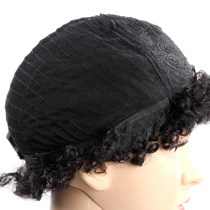 Ishow Straight Short Wigs Brazilian Virgin Hair Kinky Curly Human Hair Wigs with Baby Hair 8inch Swiss Lace