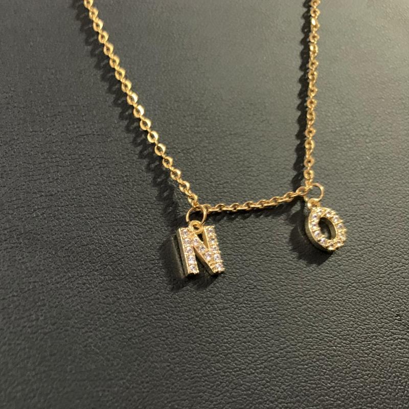 2 Letters Custom Made Charm Pendants Necklace Shinning Micro Pave Zircon 26 Initial Alphabet Name Necklace Stainless Steel Chain
2 Letters Custom Made Charm Pendants Necklace Shinning Micro Pave Zircon 26 Initial Alphabet Name Necklace Stainless Steel Chain