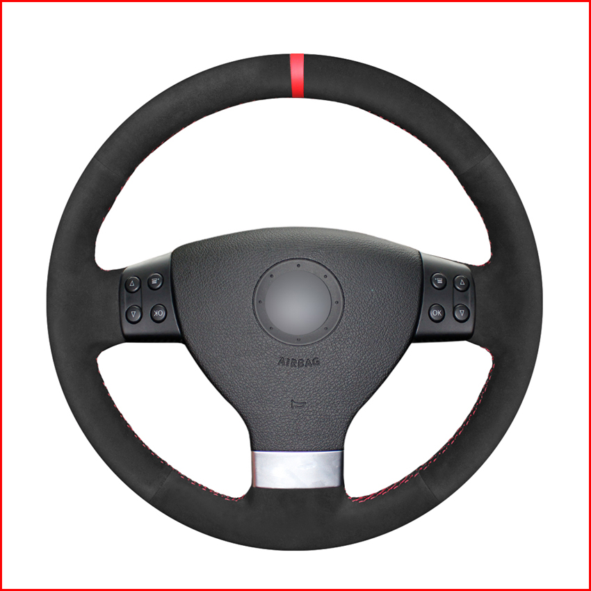 Black Suede Hand Sew Steering Wheel Cover for Volkswagen Golf 5 2005-2009 Passat B6 Jetta 3 Tiguan Touran 2008 2009 2010 car accessories
Black Suede Hand Sew Steering Wheel Cover for Volkswagen Golf 5 2005-2009 Passat B6 Jetta 3 Tiguan Touran 2008 2009 2010 car accessories