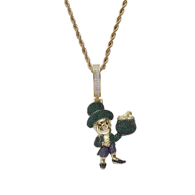 Iced Out Full Zircon Circus Clown Pendant Necklace Fashion Crystal Cartoon Cap Droll Hip Hop Jewelry For Men
Iced Out Full Zircon Circus Clown Pendant Necklace Fashion Crystal Cartoon Cap Droll Hip Hop Jewelry For Men