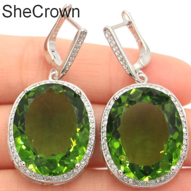 40x20mm SheCrown Big Gemstone 22x18mm 17.5g Created Green Peridot White CZ Gift For Sister Silver Earrings 200921
40x20mm SheCrown Big Gemstone 22x18mm 17.5g Created Green Peridot White CZ Gift For Sister Silver Earrings 200921