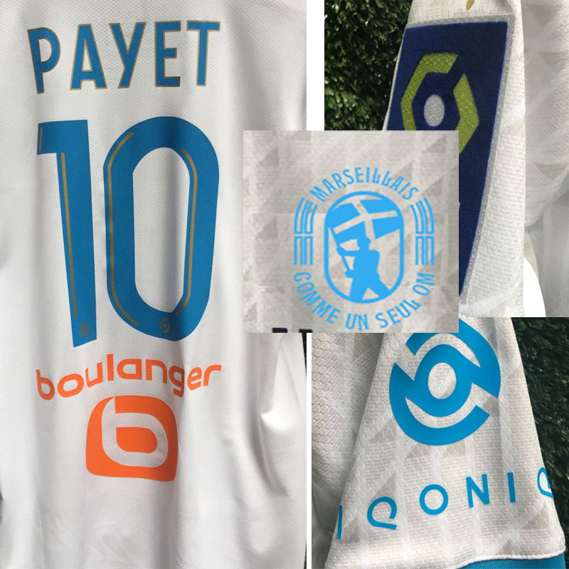 2020 OM Thauvin maillot with OM LOG Payet Benedetto ALVARO RONGIER With Full Soccer Patch Badge, Fans version liban maillot 
2020 OM Thauvin maillot with OM LOG Payet Benedetto ALVARO RONGIER With Full Soccer Patch Badge, Fans version liban maillot