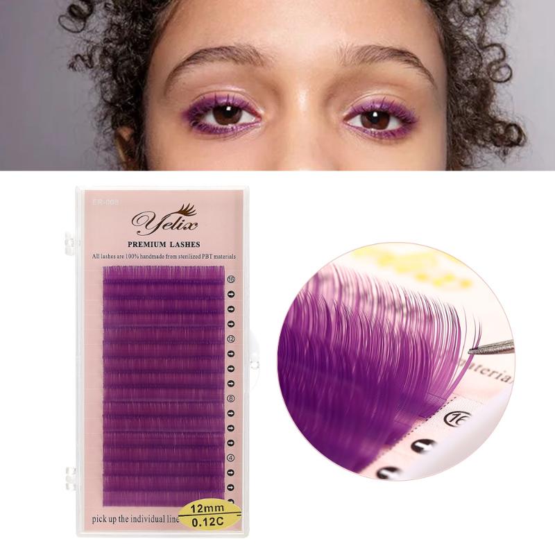 Yelix 16 rows Purple Blue Green Colored Eyelash Extension Faux Mink color eyelashes colorful cilia for eyelash extension makeup
Yelix 16 rows Purple Blue Green Colored Eyelash Extension Faux Mink color eyelashes colorful cilia for eyelash extension makeup
