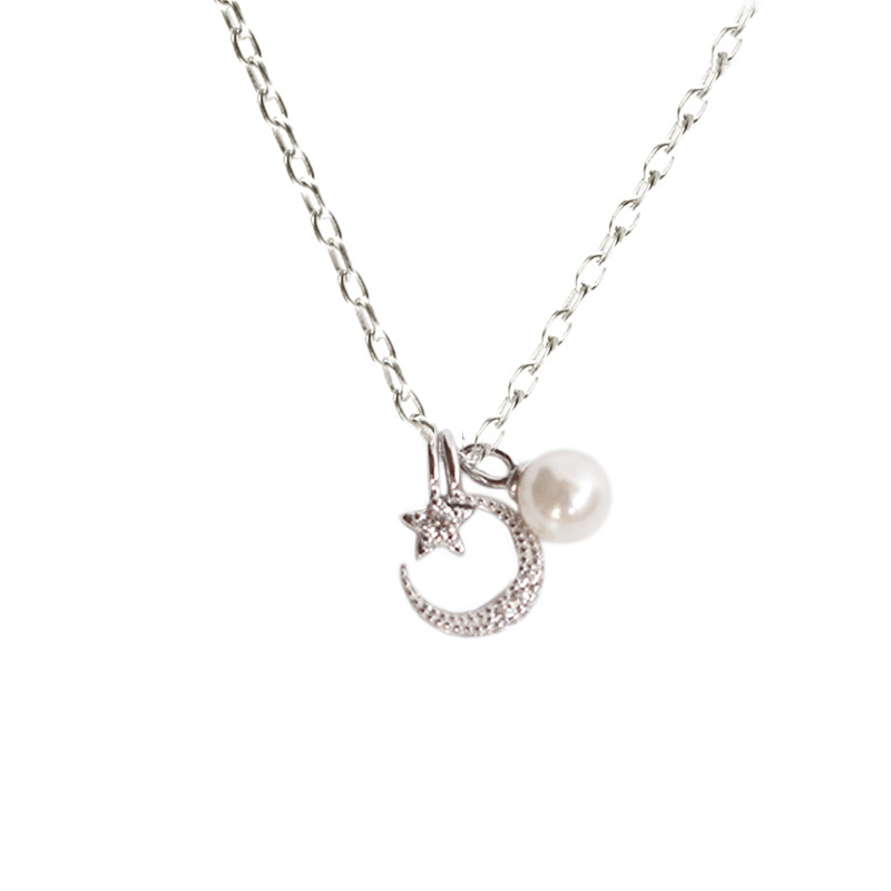 Sterling Woman Star Moon Pearl Necklace Clavicle Chain Simple Sweet Wild Items Gift Banquet
Sterling Woman Star Moon Pearl Necklace Clavicle Chain Simple Sweet Wild Items Gift Banquet