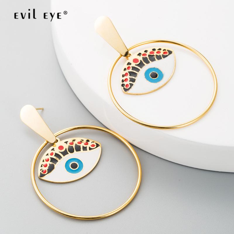 EVIL EYE Big Ring Drop Earrings Gold Color Stainless Steel Turkish Eye Charm Dangle Earrings Jewelry Gifts for Women Girls LE357
EVIL EYE Big Ring Drop Earrings Gold Color Stainless Steel Turkish Eye Charm Dangle Earrings Jewelry Gifts for Women Girls LE357