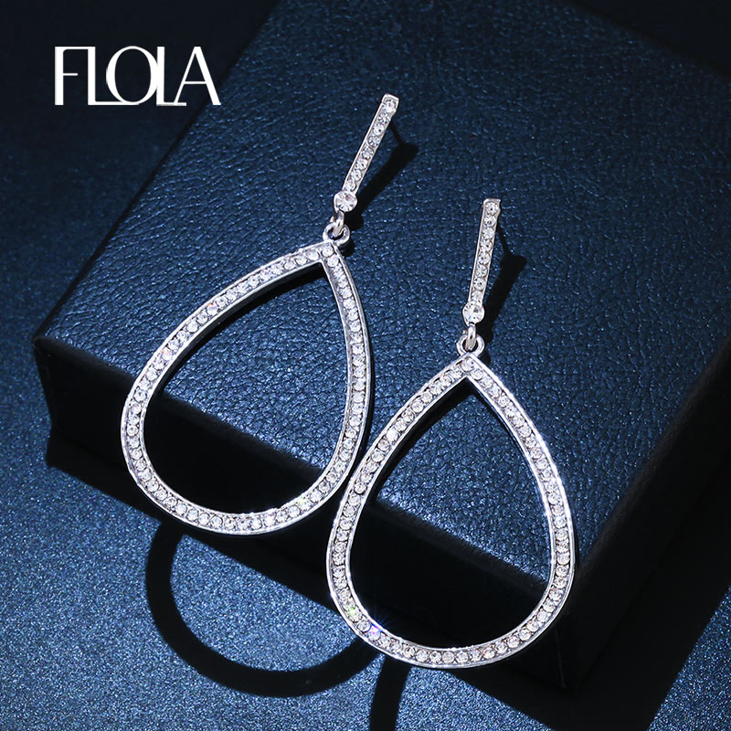 FLOLA Crystal Teardrop Hoop Earrings for Woman Circle Hoop Earrings with Stone Wedding Women Jewelry Brinco ersm41
FLOLA Crystal Teardrop Hoop Earrings for Woman Circle Hoop Earrings with Stone Wedding Women Jewelry Brinco ersm41