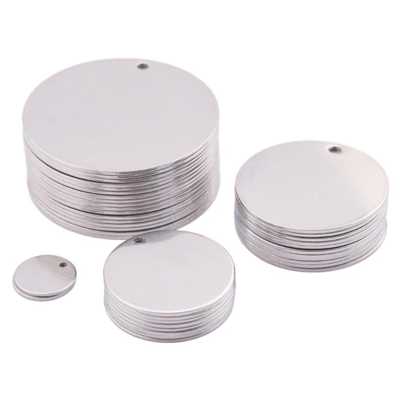 

Charms Stainless Steel Metal Round Stamping Blank Disc Dog Tags Jewelry Findings For Pendant Necklace Making Accessories