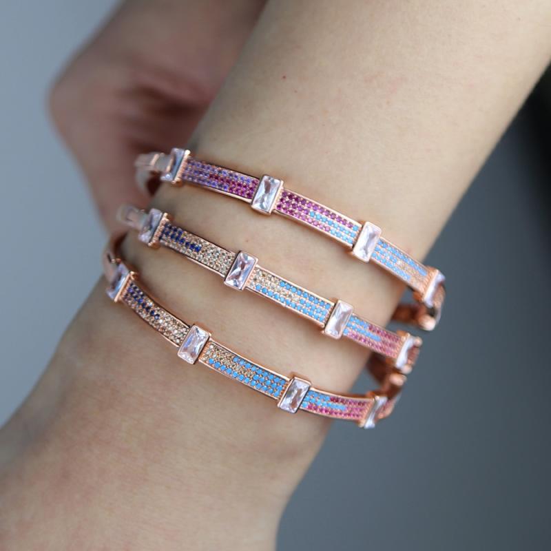 Wedding wide band bangle bracelet Colorful small CZ stone bangle for women lucky square white CZ fashion trendy 60mm bracelet
Wedding wide band bangle bracelet Colorful small CZ stone bangle for women lucky square white CZ fashion trendy 60mm bracelet