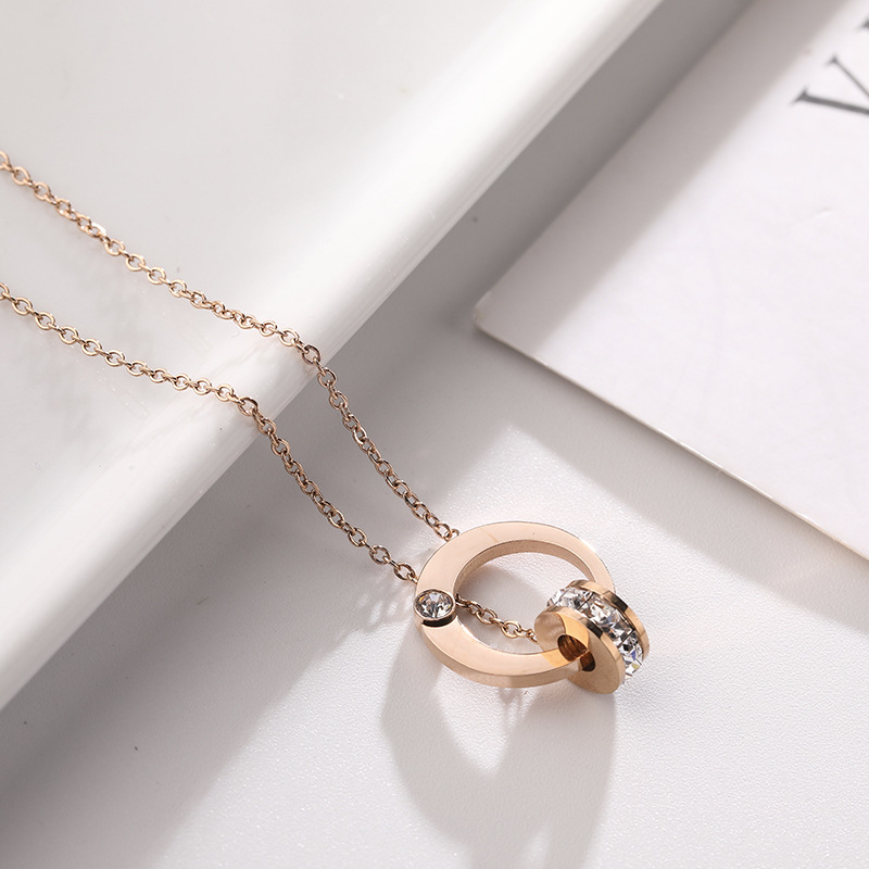 Cubic Zirconia Necklace For Women Titanium steel rose gold girls collarbone chain necklace
Cubic Zirconia Necklace For Women Titanium steel rose gold girls collarbone chain necklace