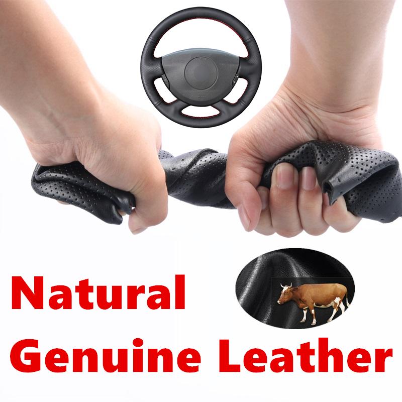 Hand stitched Black Genuine Calfskin Leather Car Steering Wheel Cover for Laguna 2004-2007 Vel Satis 2001-2005
Hand stitched Black Genuine Calfskin Leather Car Steering Wheel Cover for Laguna 2004-2007 Vel Satis 2001-2005