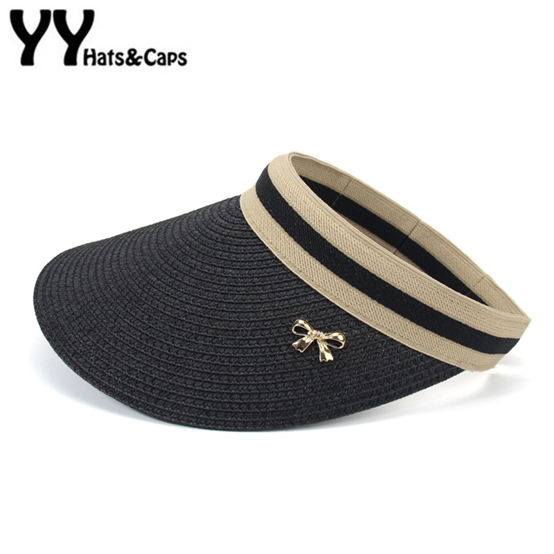 Female Summer Sun Empty Top Hat Solid Straw Sun Visor Hats Unisex Sombrero Cap Wide Brim Hat Woman Beach Headwear YY17131, Black empty top hat
Female Summer Sun Empty Top Hat Solid Straw Sun Visor Hats Unisex Sombrero Cap Wide Brim Hat Woman Beach Headwear YY17131, Black empty top hat