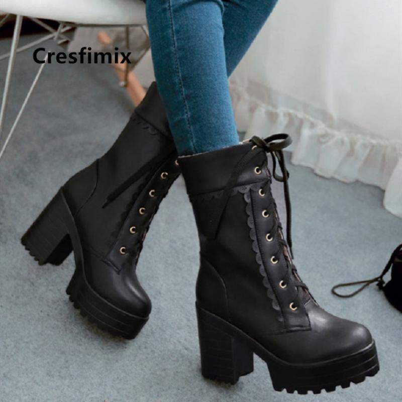 Cresfimix Botas Femininas Women Cute High Quality Black Round Toe Waterproof High Heel Boots Lady Casual Pink Winter Boots B6094
Cresfimix Botas Femininas Women Cute High Quality Black Round Toe Waterproof High Heel Boots Lady Casual Pink Winter Boots B6094