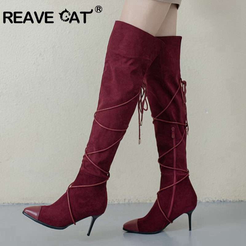 REAVECAT Winter Warm Motorcycle Boots Pointed toe Thin heels Flock Zipper Cross-tied Patchwork Big size 34-48 Club Party A3104, Black velvet
REAVECAT Winter Warm Motorcycle Boots Pointed toe Thin heels Flock Zipper Cross-tied Patchwork Big size 34-48 Club Party A3104, Black velvet