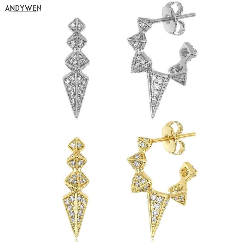 Andywen 100% 925 Sterling Silver Clear Zircon Long Spike Hoops Women Rock Punk Luxury Fashion Women Crystal Jewelry Piercing
Andywen 100% 925 Sterling Silver Clear Zircon Long Spike Hoops Women Rock Punk Luxury Fashion Women Crystal Jewelry Piercing