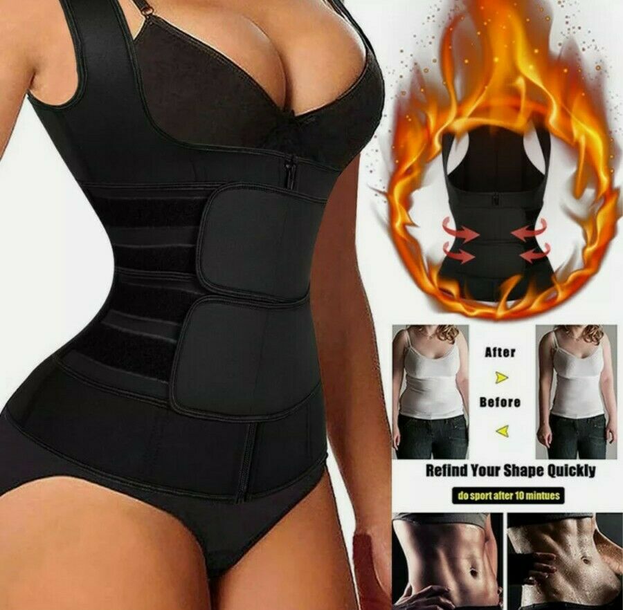 Neoprene Fabric Waist & Tummy Shapewear Fitness Sauna Sweat Bands Double Straps Corset Cincher Trimmer Girdle Back Support Slimming Body Shaper DHL