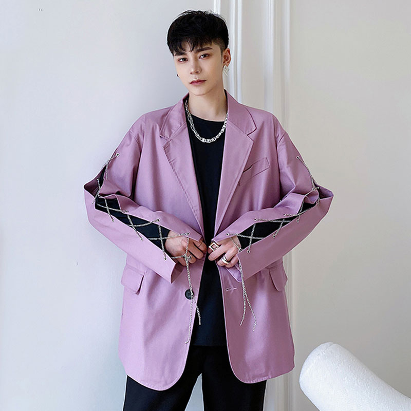 Male Punk Gothic Loose Suit Coat Outerwear Men Chain Streetwear Vintage Fashion Casual Suit Blazers Jacket Stage Clothing, 668
Male Punk Gothic Loose Suit Coat Outerwear Men Chain Streetwear Vintage Fashion Casual Suit Blazers Jacket Stage Clothing, 668