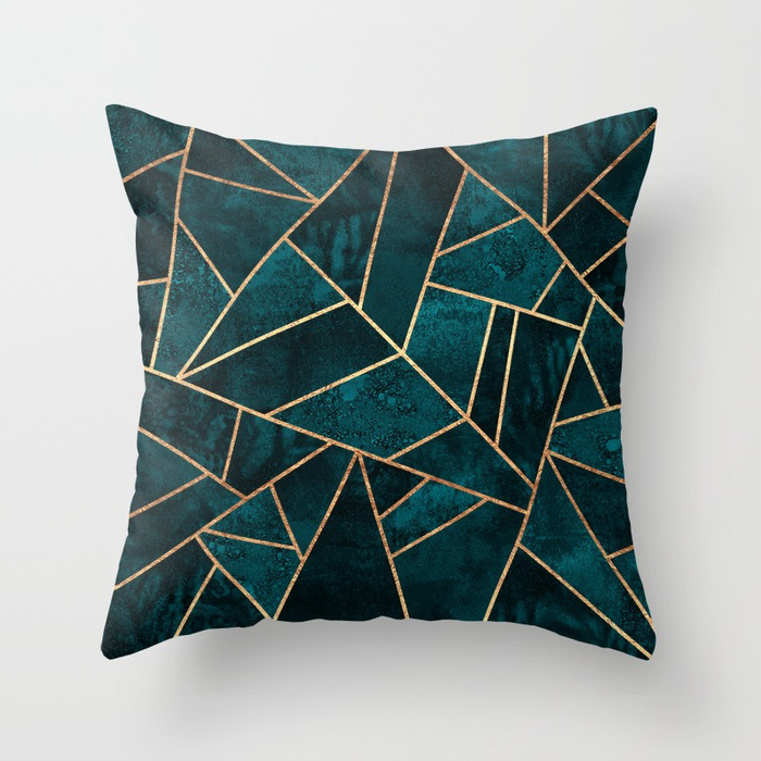 ZENGIA Bronzed Nordic Pillow Case Geometric Sofa Decorative Cushions Custom Pillow Cover Living Room Cushion Throw Pillows