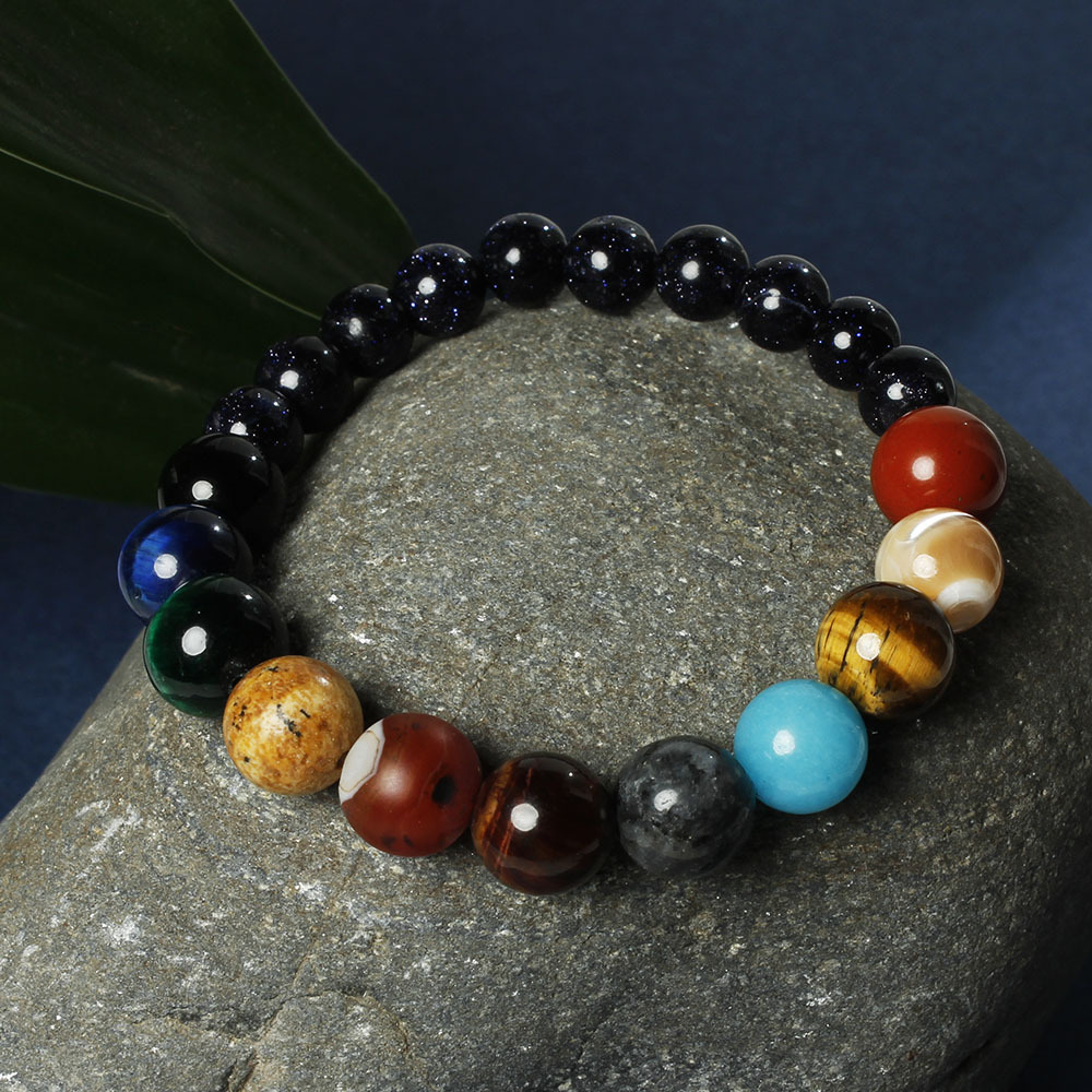 Eight Planets Bead Bracelet Men Natural Stone Universe Yoga Solar Chakra Bracelet for Women Men Jewelry Gifts Drop Shipping