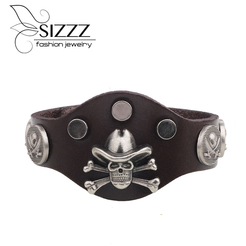 Fashion Wide Cool Rock Men Genuine Leather Soft Wrap Skull Bracelet Bracelets Jewelry
Fashion Wide Cool Rock Men Genuine Leather Soft Wrap Skull Bracelet Bracelets Jewelry