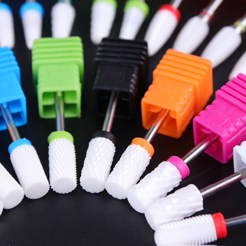 Electric Ceramic Nail Drill Bits Milling Cutter For Nail Files Manicure Tool Nail Art Polishing Machine Accessories Pedicure Grinding Head