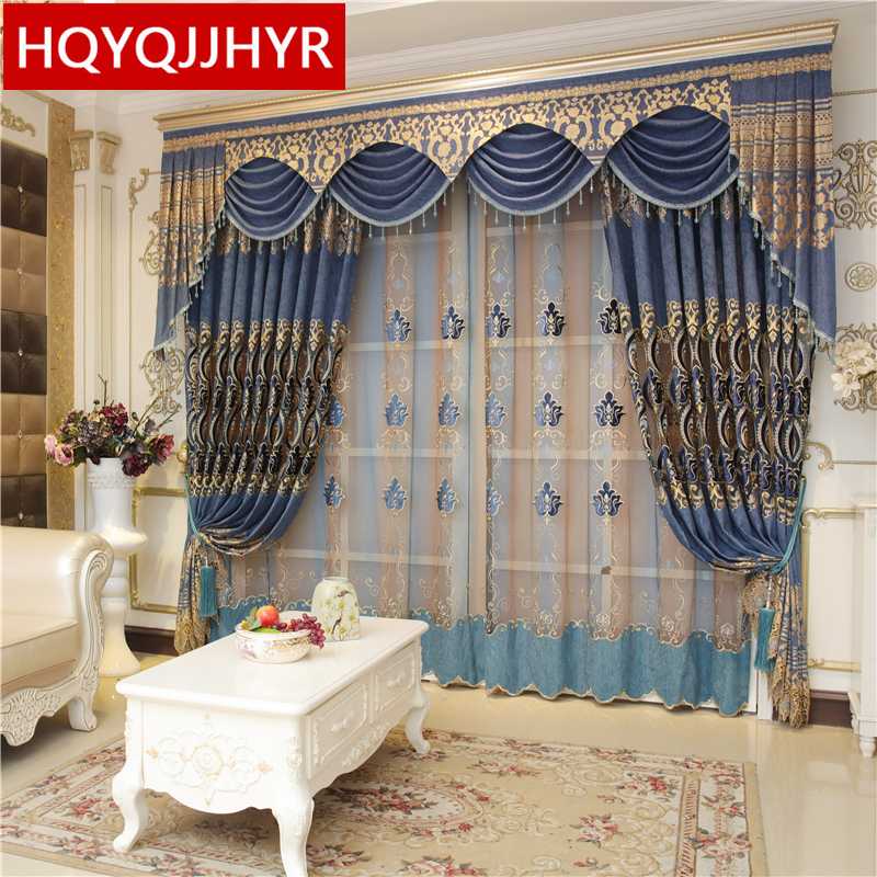 Blue luxury water-soluble embroidery European shade curtains for the living room royal classic high-end curtains for the bedroom, Tulle
Blue luxury water-soluble embroidery European shade curtains for the living room royal classic high-end curtains for the bedroom, Tulle