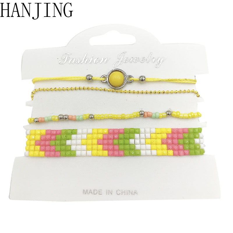 Hanjing 4pcs /set Femme Bohemian Charm Multicolor Rhinestone Wrap Rope Bracelets Handmade String Bead Bracelets For Women Cute
Hanjing 4pcs /set Femme Bohemian Charm Multicolor Rhinestone Wrap Rope Bracelets Handmade String Bead Bracelets For Women Cute