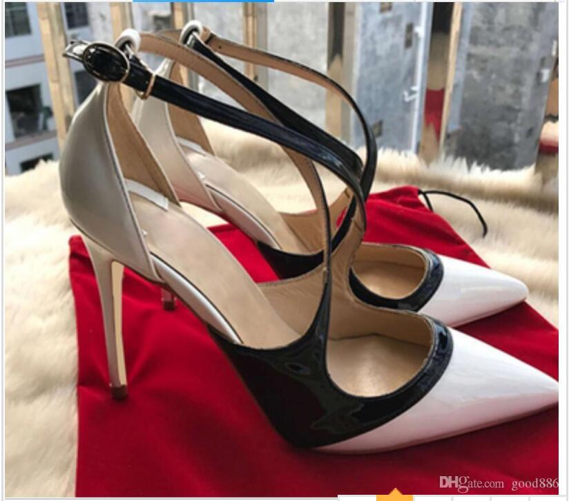 19 New type White Coloured Cross-strap Women High-heeled Shoes Fine heel Cusp Wedding nightclub shoes 8cm 12cm 10cm large size 44 Red bottom, Black
19 New type White Coloured Cross-strap Women High-heeled Shoes Fine heel Cusp Wedding nightclub shoes 8cm 12cm 10cm large size 44 Red bottom, Black