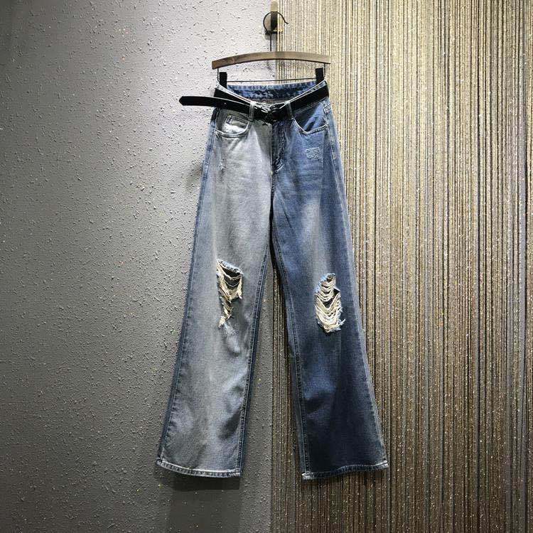 Retro High waisted women' Jeans Plus Size fashion ripped Straight pants Loose women' mopping jeans Street trend wide leg pants, Blue
Retro High waisted women' Jeans Plus Size fashion ripped Straight pants Loose women' mopping jeans Street trend wide leg pants, Blue