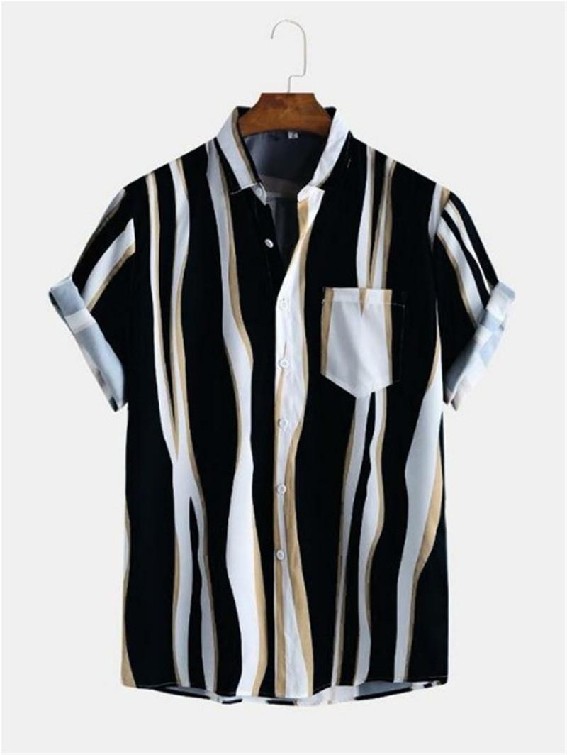 Striped Designer Shirt Short Sleeve Lapel Neck Loose Asymmetrical Shirt Fashion Men Summer Clothing Casual Mens, Blue
Striped Designer Shirt Short Sleeve Lapel Neck Loose Asymmetrical Shirt Fashion Men Summer Clothing Casual Mens, Blue