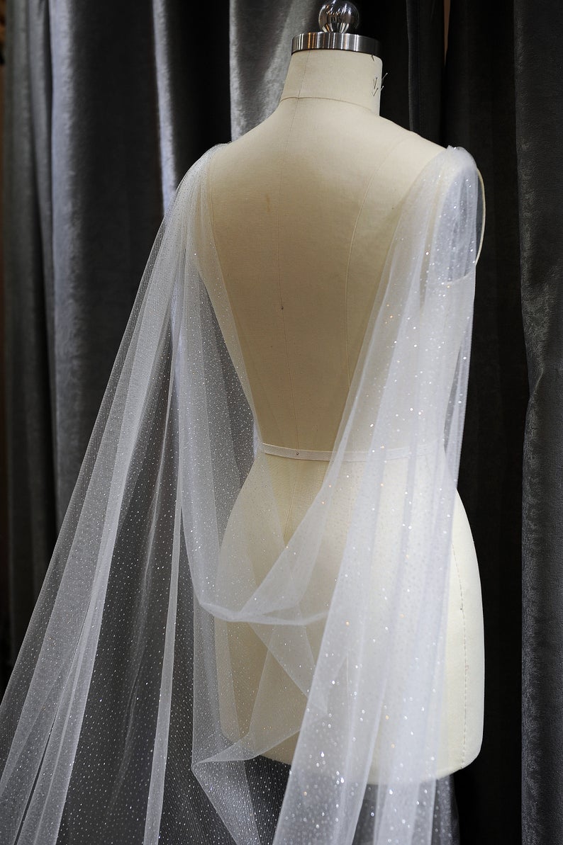 Sequins Wedding Veils 2M 3M Custom Made One Layer High Quality Bridal Veil Veu De Noiva Wedding Veil