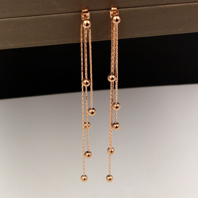 Dangle & Chandelier Wholesale Fashion Festival Chain Steel Ball Rose Gold Tassel Earrings Long Beads Women Jewelry Free To Send
Dangle & Chandelier Wholesale Fashion Festival Chain Steel Ball Rose Gold Tassel Earrings Long Beads Women Jewelry Free To Send