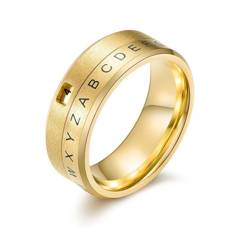 New 26 English Letters and Arabic Numerals Combination Stainless Steel Wedding Ring, Male and Female Can Rotate Ring
New 26 English Letters and Arabic Numerals Combination Stainless Steel Wedding Ring, Male and Female Can Rotate Ring