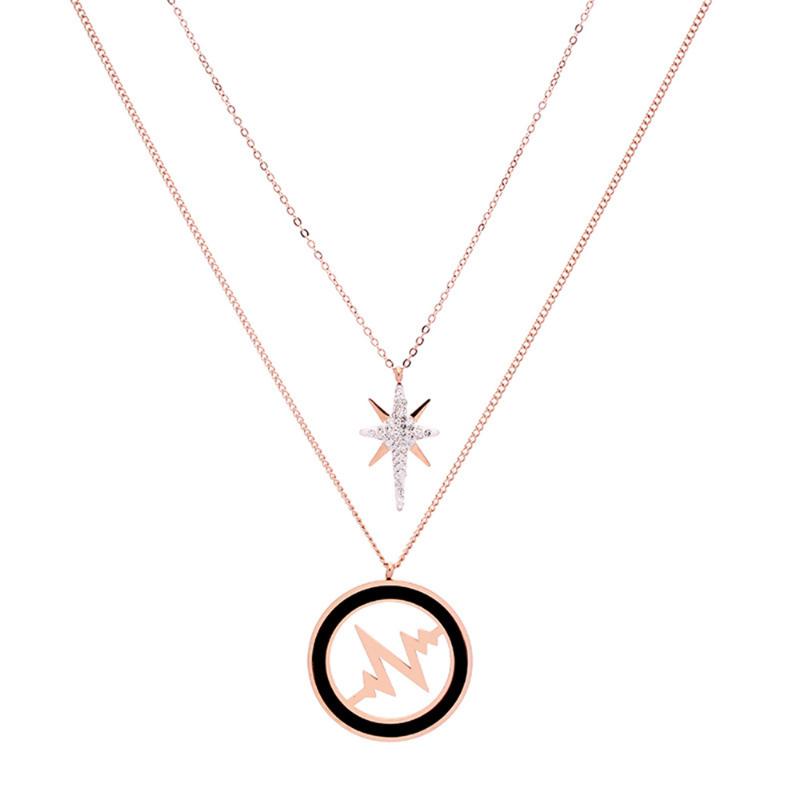 Stainless Steel Rose Gold Multilayer ECG Heartbeat Women Necklace Jewelry Double Layer Sweater Chain Necklaces Jewelry Gift
Stainless Steel Rose Gold Multilayer ECG Heartbeat Women Necklace Jewelry Double Layer Sweater Chain Necklaces Jewelry Gift
