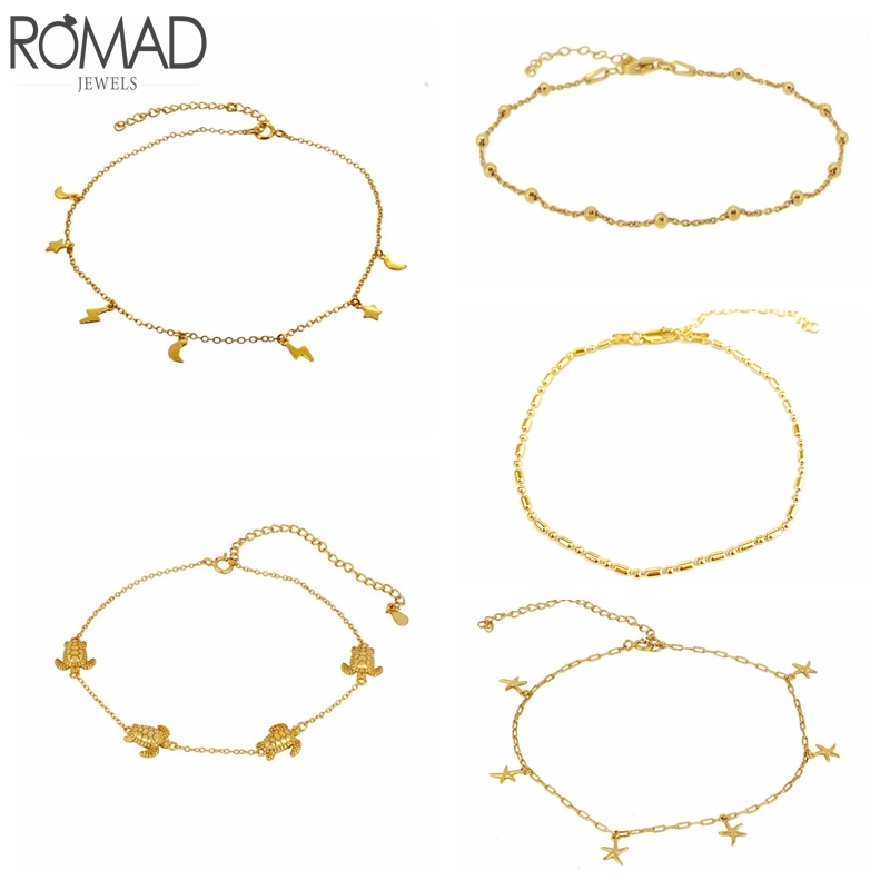 Romad Stackable 925 Sterling Silver Anklets Tortoise Starfish Moon Anklets For Women Lovers' Gifts Fine Jewelry tobilleras W4
Romad Stackable 925 Sterling Silver Anklets Tortoise Starfish Moon Anklets For Women Lovers' Gifts Fine Jewelry tobilleras W4
