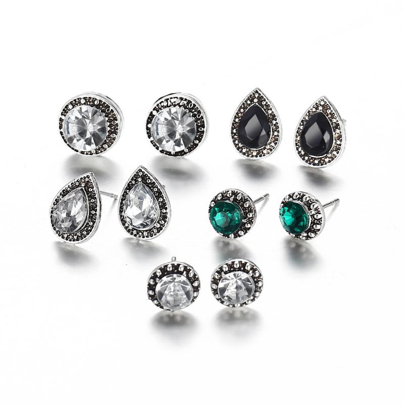 Stud 5 Pairs Of Earrings European And American Cross-border Dazzling Blue White Black Crystal Bohemian Wind
Stud 5 Pairs Of Earrings European And American Cross-border Dazzling Blue White Black Crystal Bohemian Wind