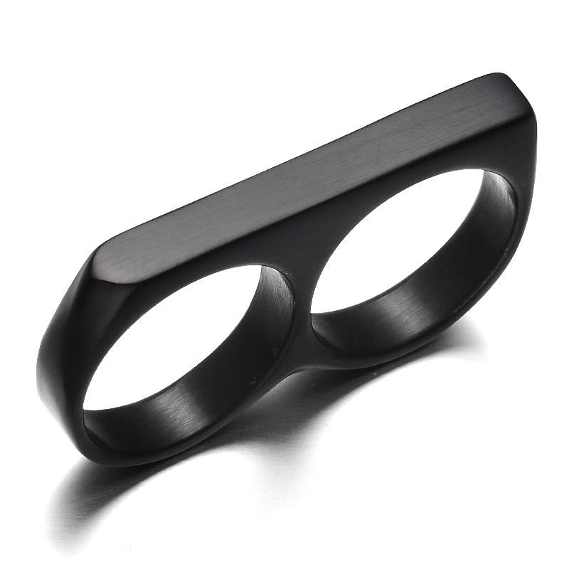 Hiphop Rock Two Finger Ring Vintage Stainless Steel Cool Punk Party Big Statement Fashion Men Finger Ring
Hiphop Rock Two Finger Ring Vintage Stainless Steel Cool Punk Party Big Statement Fashion Men Finger Ring
