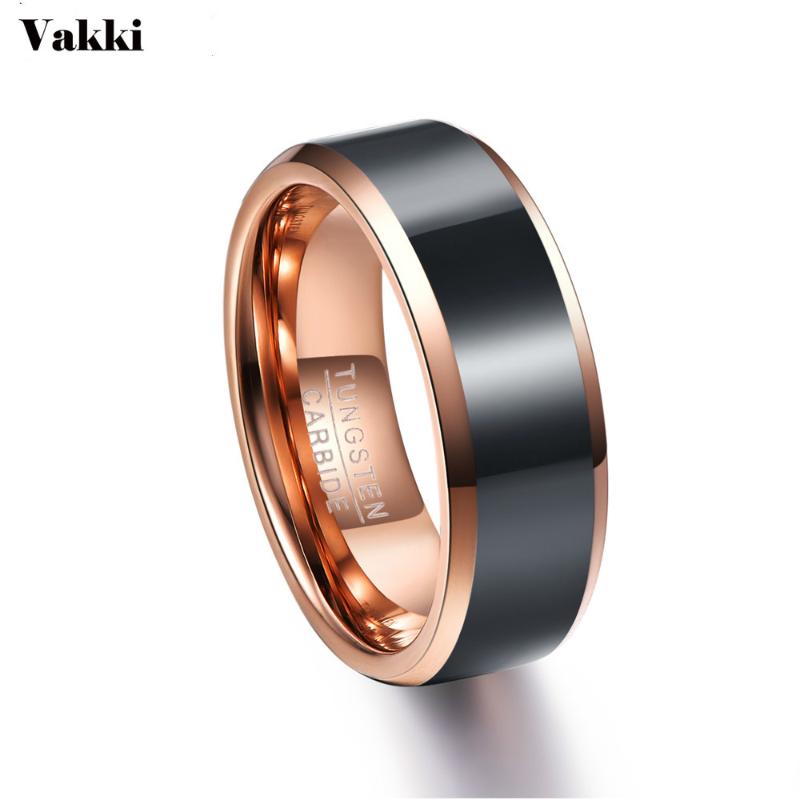VAKKI 8MM Wide 2.3MM Thick Vacuum Plating Polished Black Surface Rose Gold Tungsten Steel Ring Engagement Ring
VAKKI 8MM Wide 2.3MM Thick Vacuum Plating Polished Black Surface Rose Gold Tungsten Steel Ring Engagement Ring