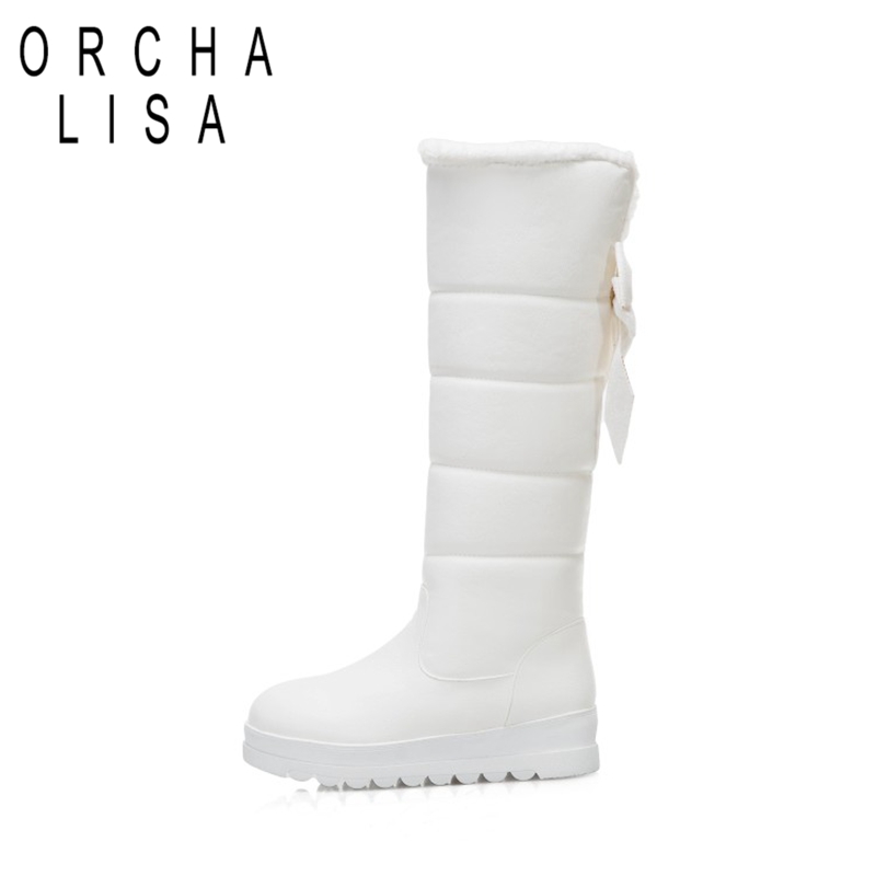 ORCHALISA Winter Warm Thick fur Knee-high Snow boots Round toe Slip-on Butterfly-knot Big size 33-44 Black White Casual A3174
ORCHALISA Winter Warm Thick fur Knee-high Snow boots Round toe Slip-on Butterfly-knot Big size 33-44 Black White Casual A3174