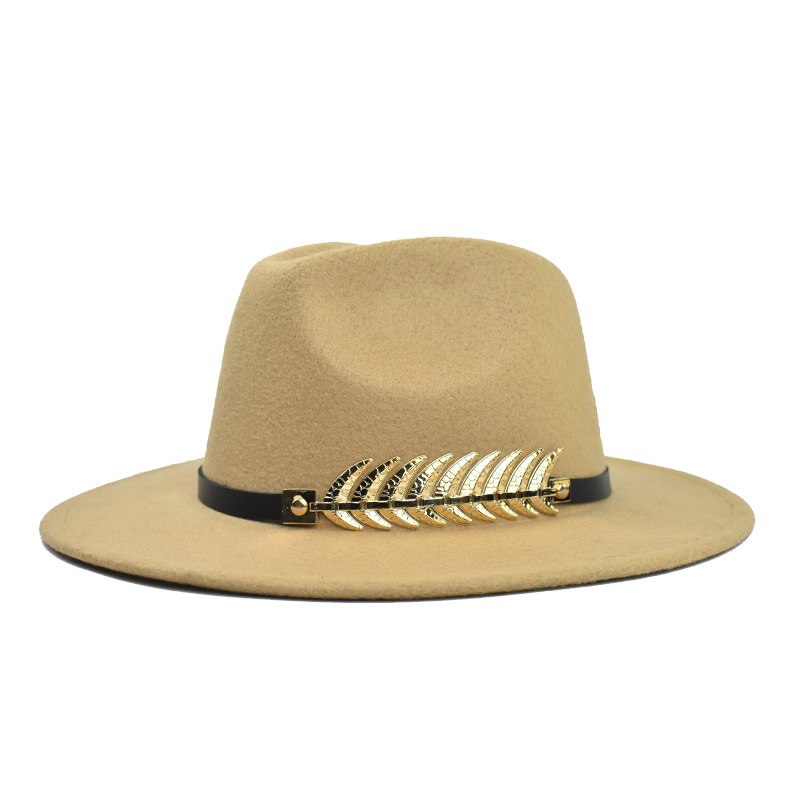 2020 New Woolen Felt Hat Panama Jazz Fedoras Hats With Metal Leaf Flat Brim Formal Party Stage Top Hat For Women/Men Unisex, Black
2020 New Woolen Felt Hat Panama Jazz Fedoras Hats With Metal Leaf Flat Brim Formal Party Stage Top Hat For Women/Men Unisex, Black