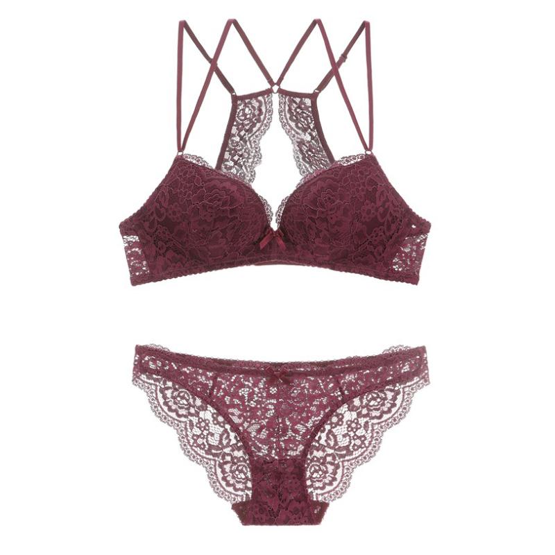 New Women's underwear Set Lace Sexy Push-up Bra And Panty Sets Comfortable Brassiere wire free hollow out Beauty back Lingerie, Black
New Women's underwear Set Lace Sexy Push-up Bra And Panty Sets Comfortable Brassiere wire free hollow out Beauty back Lingerie, Black