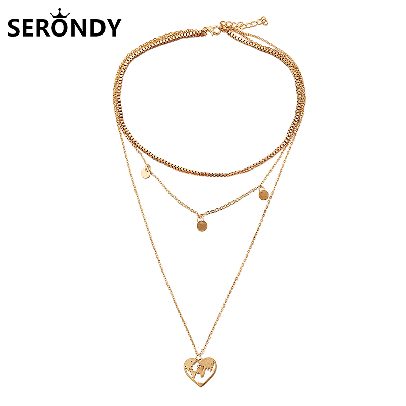 Alloy Heart Map Multilayer Pendant Choker Necklace For Women Chain Neck 2020 New Trend Friends Gift Jewelry Aesthetic XL10371
Alloy Heart Map Multilayer Pendant Choker Necklace For Women Chain Neck 2020 New Trend Friends Gift Jewelry Aesthetic XL10371