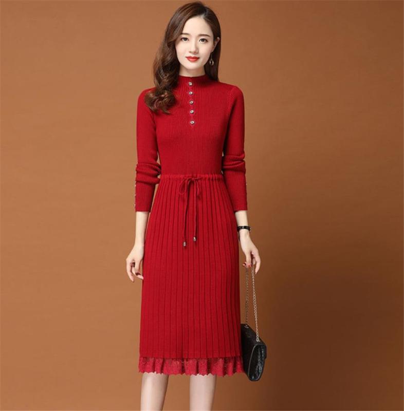 Women Dress Spring Autumn Winter O-Neck Long Sleeve Simple Casual Knitted Dress A-line Elegant Midi Plus Size vestidos 35, Beige
Women Dress Spring Autumn Winter O-Neck Long Sleeve Simple Casual Knitted Dress A-line Elegant Midi Plus Size vestidos 35, Beige