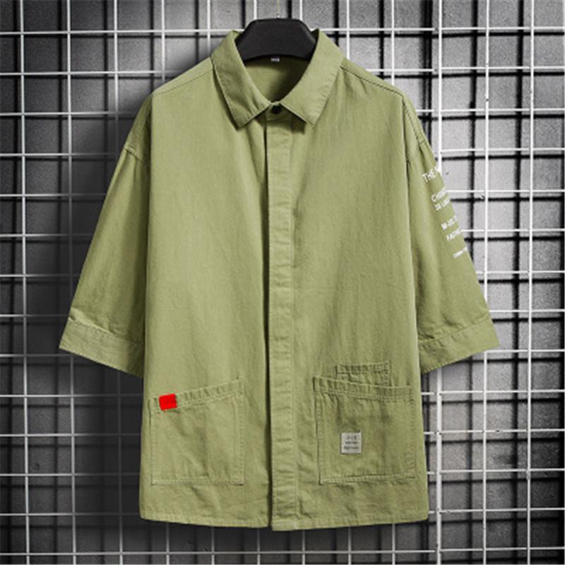 Man Half Sleeve Shirt Fashion Korean Version Loose Single Breasted Tops Summer Hot Designer Male Short Sleeve Casual Solid Color Shirt Coats
Man Half Sleeve Shirt Fashion Korean Version Loose Single Breasted Tops Summer Hot Designer Male Short Sleeve Casual Solid Color Shirt Coats